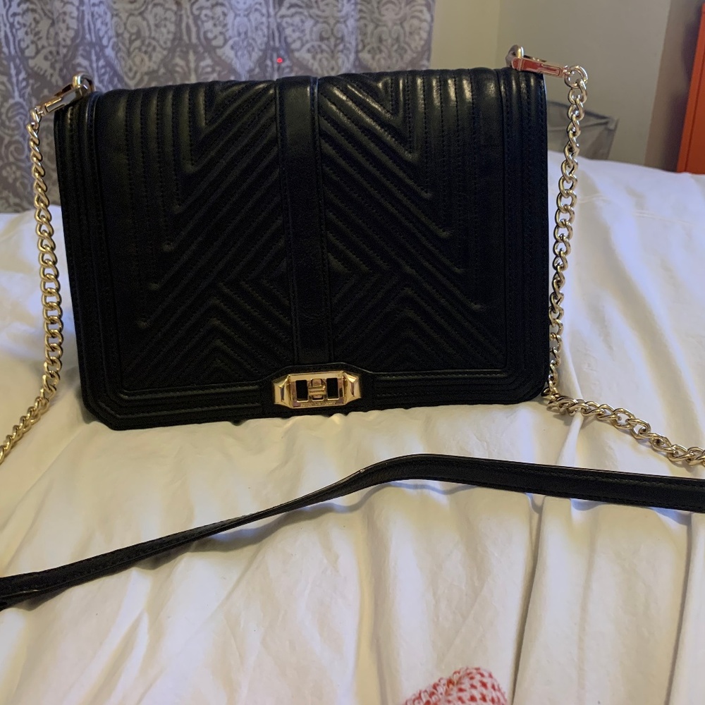 Rebecca Minkoff:Chevron Quilted Love Crossbody Bag